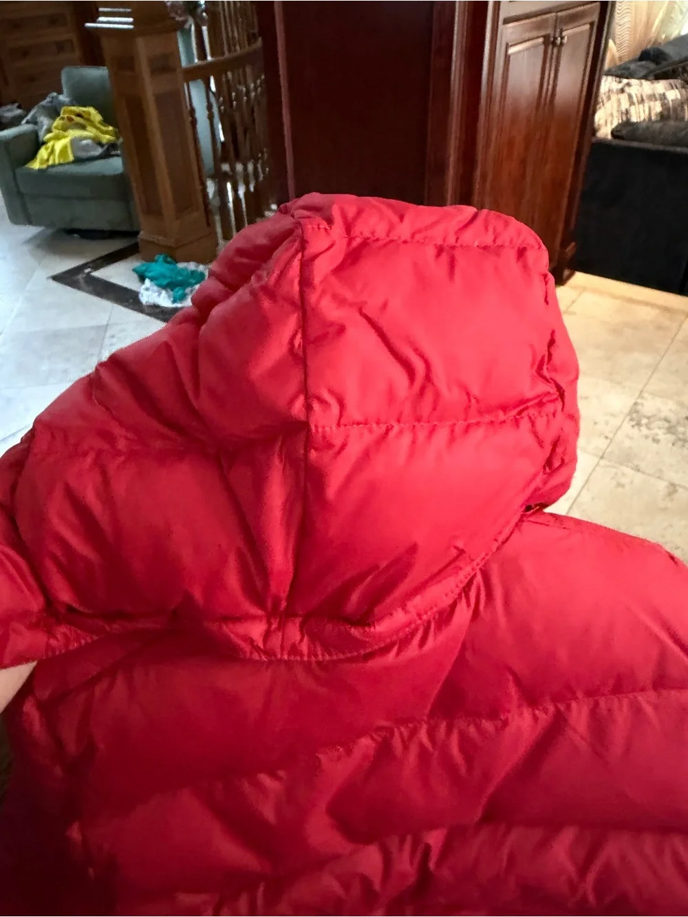 Polo by Ralph Lauren Red Puffer Jacket with Navy Trim